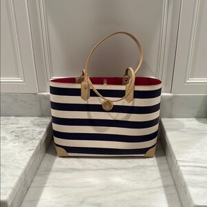 Spartina 449 Blue and White Tote Bag Nautical Style